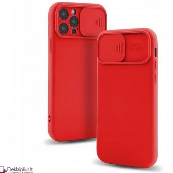 Švelnus guminis dėklas su kameros apsauga - raudonas (Apple Iphone 12 Pro) Švelnus guminis dėklas su kameros apsauga - raudonas (Apple Iphone 12 Pro)